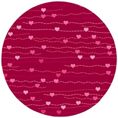 Hearts Valentine Love Background Wooden Puzzle Round by Proyonanggan