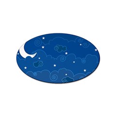 Sky Night Moon Clouds Crescent Sticker Oval (10 Pack)