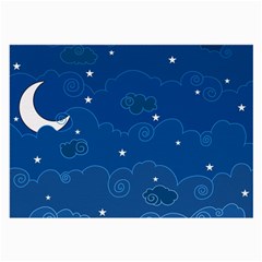 Sky Night Moon Clouds Crescent Large Glasses Cloth (2 Sides) by Proyonanggan