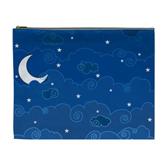 Sky Night Moon Clouds Crescent Cosmetic Bag (xl) by Proyonanggan