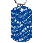 Snowflakes Winter Background Dog Tag (Two Sides) Front