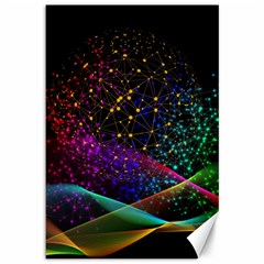 Particles Waves Line Multicoloured Canvas 12  X 18  by Proyonanggan