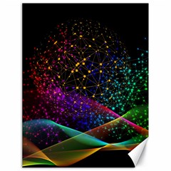 Particles Waves Line Multicoloured Canvas 18  X 24  by Proyonanggan