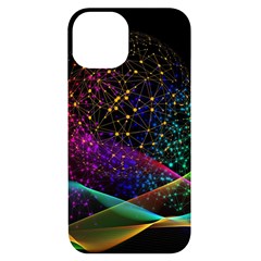 Particles Waves Line Multicoloured Iphone 14 Black Uv Print Case by Proyonanggan