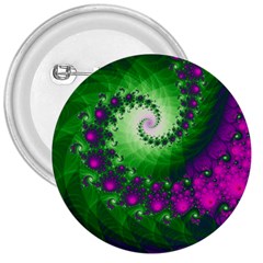 Fractal Spiral Purple Art Green Art 3  Buttons by Proyonanggan