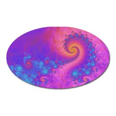 Fractal Art Artwork Magical Purple Oval Magnet