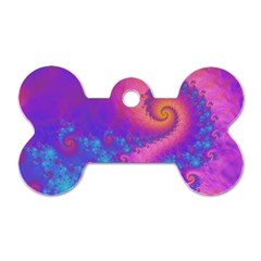 Fractal Art Artwork Magical Purple Dog Tag Bone (one Side) by Proyonanggan