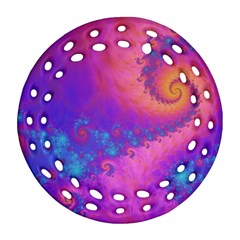 Fractal Art Artwork Magical Purple Round Filigree Ornament (two Sides) by Proyonanggan