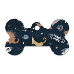 Space Theme Art Pattern Design Wallpaper Dog Tag Bone (one Side) by Proyonanggan