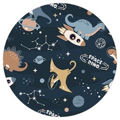 Space Theme Art Pattern Design Wallpaper Round Trivet by Proyonanggan