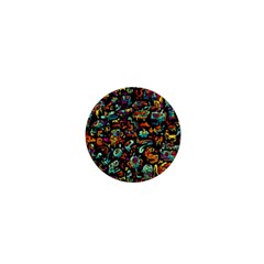 Multicolored Doodle Abstract Colorful Multi Colored 1  Mini Buttons by Grandong