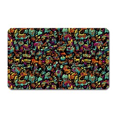 Multicolored Doodle Abstract Colorful Multi Colored Magnet (rectangular)