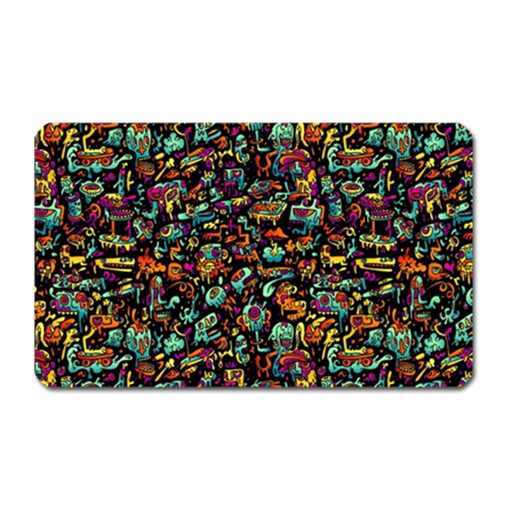 Multicolored Doodle Abstract Colorful Multi Colored Magnet (Rectangular)