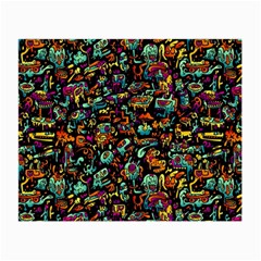 Multicolored Doodle Abstract Colorful Multi Colored Small Glasses Cloth (2 Sides) by Grandong