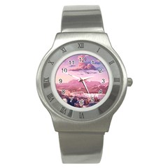 Aesthetic Landscape Vintage Cartoon Stainless Steel Watch