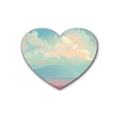 Anime Landscape Rubber Coaster (heart)