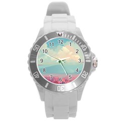 Anime Landscape Round Plastic Sport Watch (l)