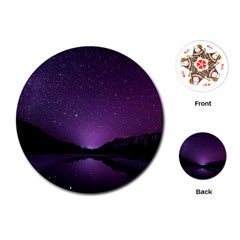 Dark Purple Aesthetic Landscape Playing Cards Single Design (round)