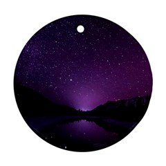 Dark Purple Aesthetic Landscape Round Ornament (two Sides)