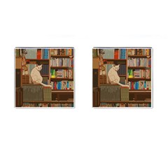 Library Aesthetic Cufflinks (square) by Sarkoni