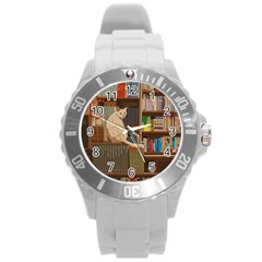 Library Aesthetic Round Plastic Sport Watch (l)