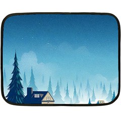 Winter Scenery Minimalist Night Landscape Fleece Blanket (mini)