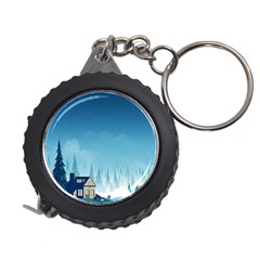 Winter Scenery Minimalist Night Landscape Measuring Tape