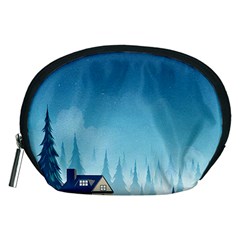 Winter Scenery Minimalist Night Landscape Accessory Pouch (medium)