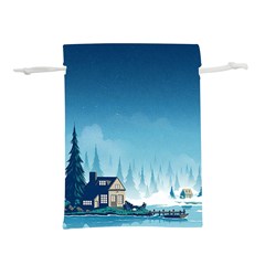 Winter Scenery Minimalist Night Landscape Lightweight Drawstring Pouch (s)