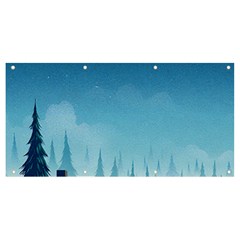 Winter Scenery Minimalist Night Landscape Banner And Sign 8  X 4 