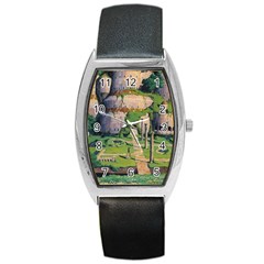 Painting Scenery Barrel Style Metal Watch