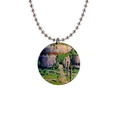 Painting Scenery 1  Button Necklace by Sarkoni