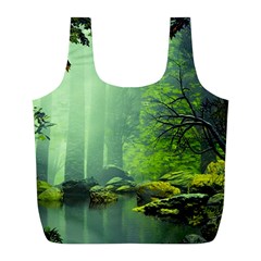 Trees Forest Artwork Nature Beautiful Landscape Full Print Recycle Bag (l)