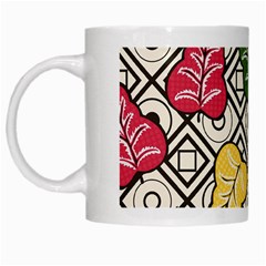 Leaves Foliage Batik Seamless White Mug by Sarkoni