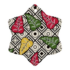 Leaves Foliage Batik Seamless Snowflake Ornament (two Sides)