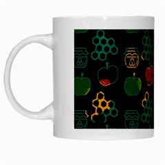 Apples Honey Honeycombs Pattern White Mug by Sarkoni