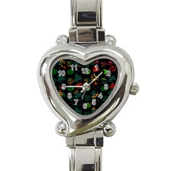 Apples Honey Honeycombs Pattern Heart Italian Charm Watch