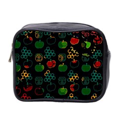 Apples Honey Honeycombs Pattern Mini Toiletries Bag (two Sides) by Sarkoni