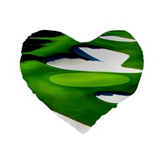 Golf Course Par Green Standard 16  Premium Flano Heart Shape Cushions