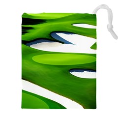 Golf Course Par Green Drawstring Pouch (5xl) by Sarkoni