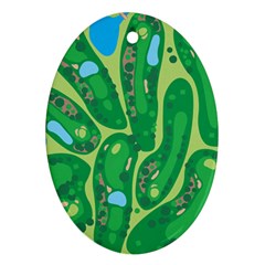 Golf Course Par Golf Course Green Ornament (oval) by Sarkoni