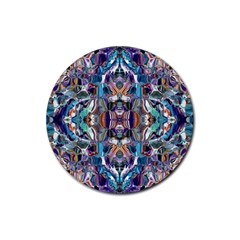  Over The Delta  Rubber Round Coaster (4 Pack) by kaleidomarblingart