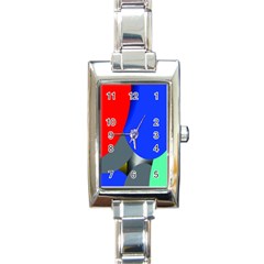 Abstract Circles, Art, Colorful, Colors, Desenho, Modern Rectangle Italian Charm Watch