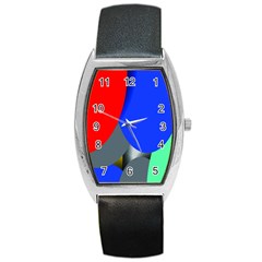 Abstract Circles, Art, Colorful, Colors, Desenho, Modern Barrel Style Metal Watch