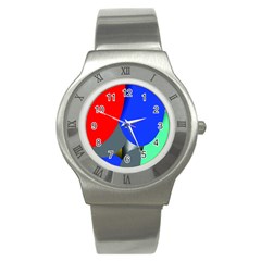 Abstract Circles, Art, Colorful, Colors, Desenho, Modern Stainless Steel Watch