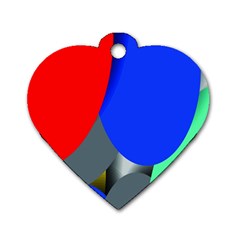 Abstract Circles, Art, Colorful, Colors, Desenho, Modern Dog Tag Heart (one Side) by nateshop