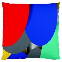 Abstract Circles, Art, Colorful, Colors, Desenho, Modern Large Premium Plush Fleece Cushion Case (Two Sides)