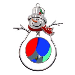 Abstract Circles, Art, Colorful, Colors, Desenho, Modern Metal Snowman Ornament by nateshop