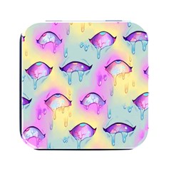 Ahegao, Anime, Pink Square Metal Box (black)