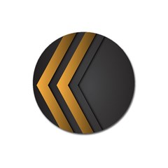 Black Gold Background, Golden Lines Background, Black Magnet 3  (round) by nateshop